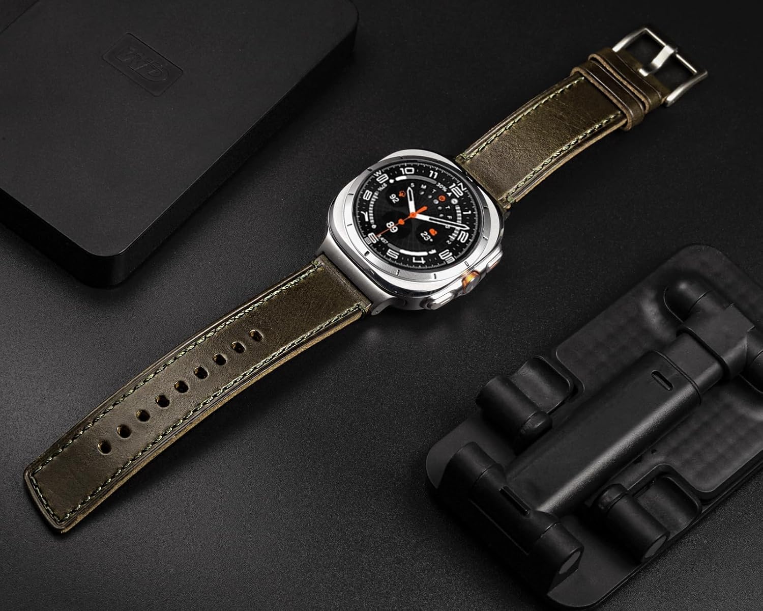 Compatible with Samsung Galaxy Watch Ultra Bands (2025/2024),Vintage Horween Leather Wristband Replacement Strap for Galaxy Watch 7 Ultra Band 47mm/Watch 8 Ultra Men Women