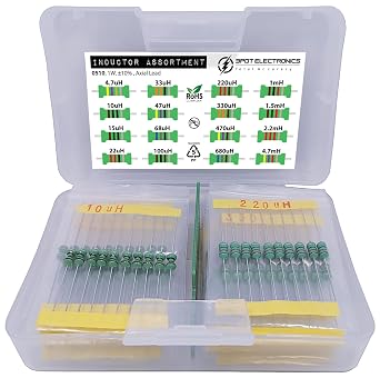 160 pcs Inductor Large Assortment 16 Values 4.7uH to 4.7mH, 1W, 1 watt