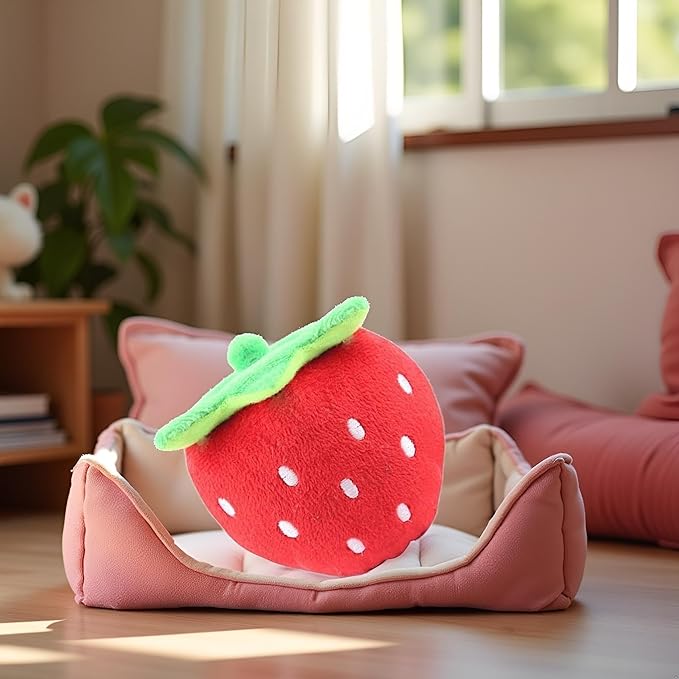 Juguete Interactivo de Fresa con Chirrido para Perros - Cauaoa miniatura 2