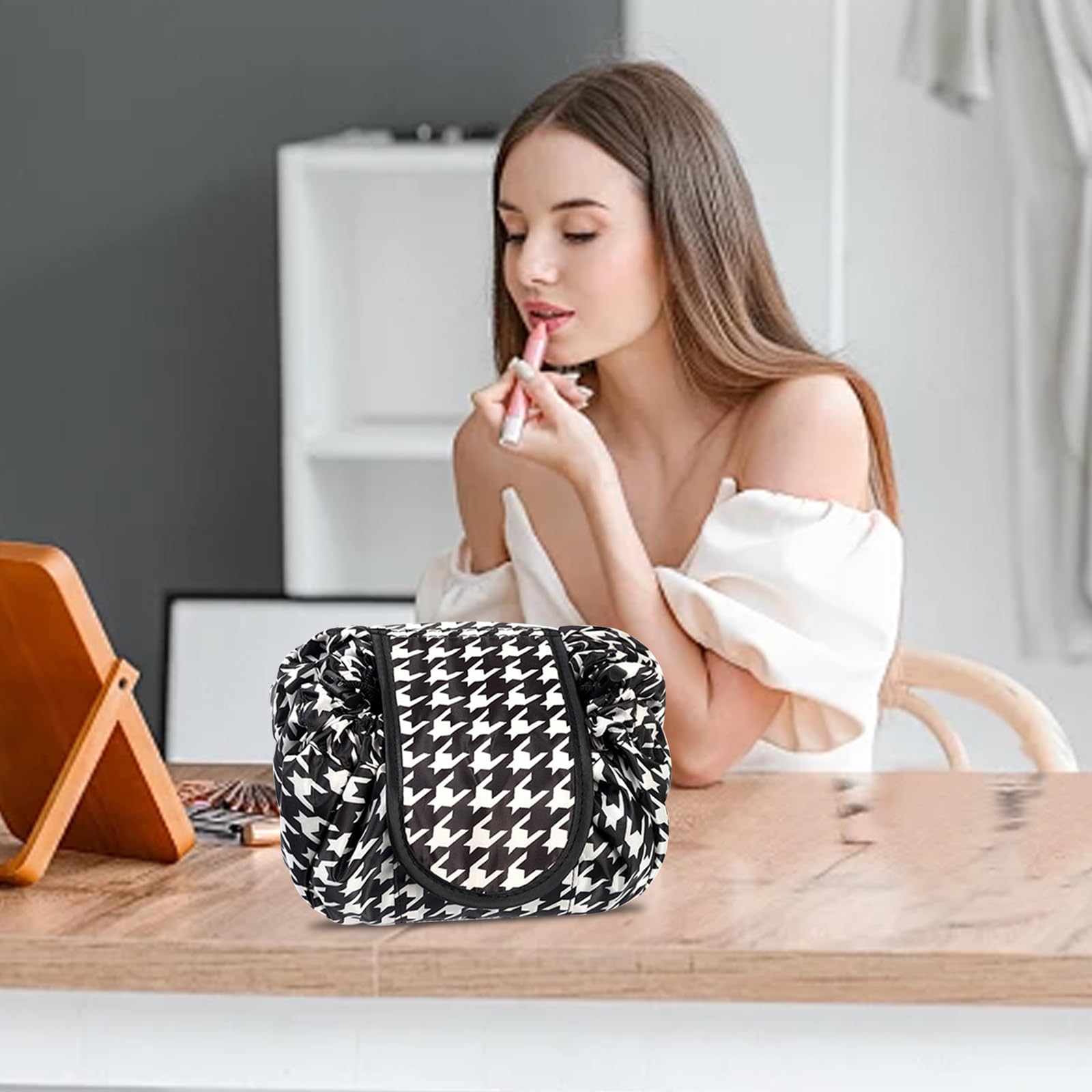 KASESSS Lazy Makeup Bag, Drawstring Make Up Bag, Wash Bag Portable, Large Capacity Toiletry Bags - Image 3