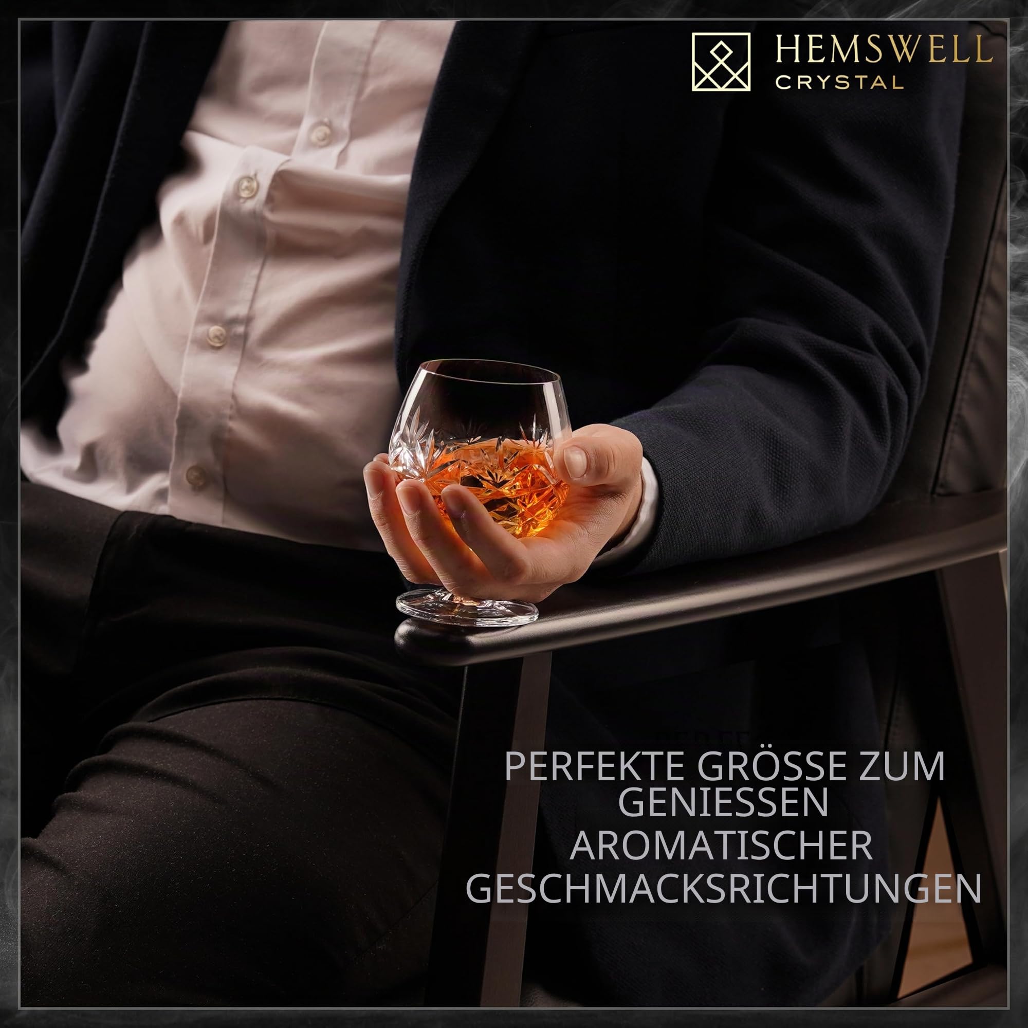 Brandy-/Cognac-Glas 250 ml – Einzelstück in bleifreiem Kristall mit schwerem Boden & Geschenkverpackung – Snifter für Brandy, Whisky & Genussmomente - Glenrigg