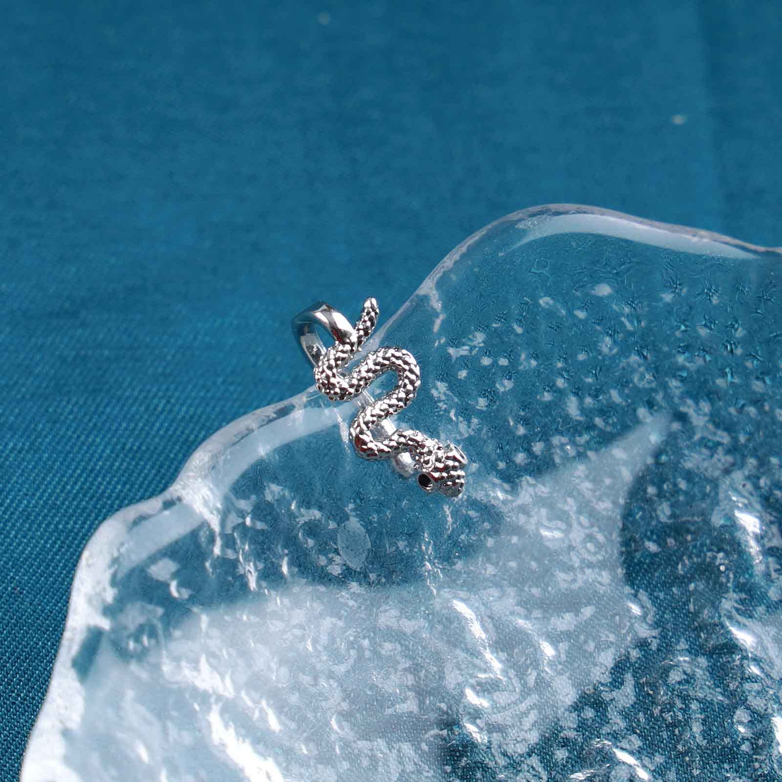 Amazon.com: Erimberate Punk Snake Nose Ring Silver Snake Clip On  