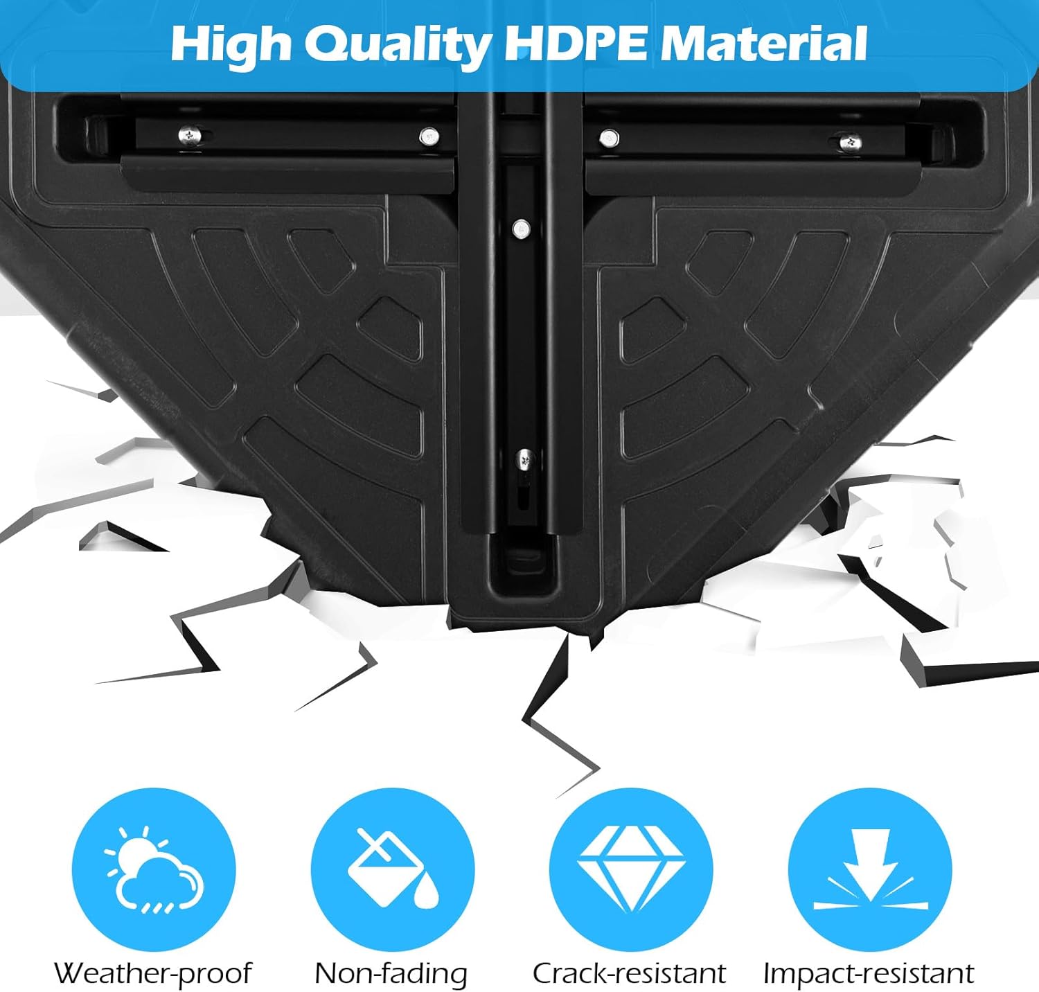 Giantex Fillable Offset Patio Umbrella Base - Heavy Duty HDPE Cantilever Umbrella Stand, 176lbs Water & Sand Weight Capacity, Pole Holder for Outdoor, Deck, Backyard, Garden, Market