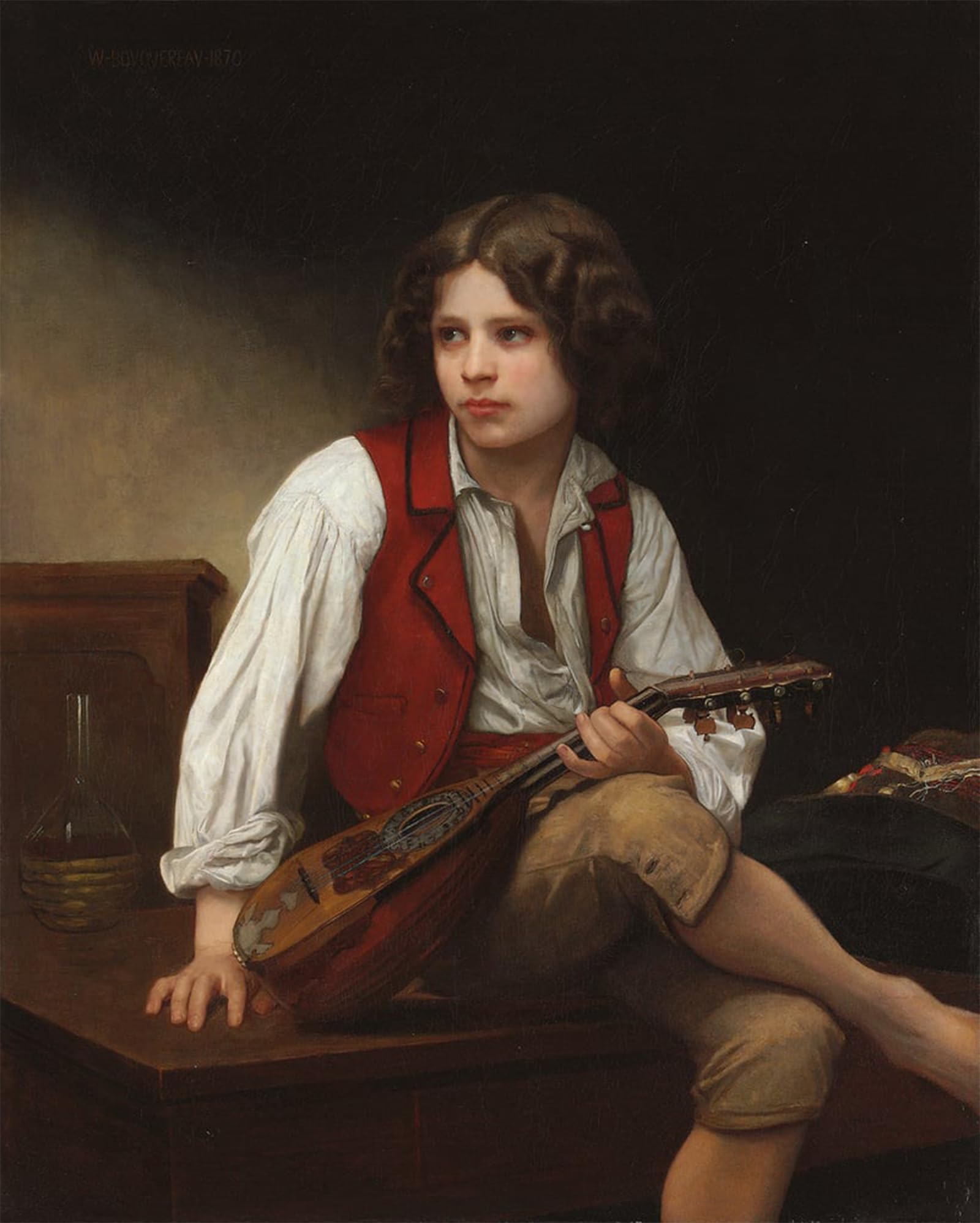 Serendipitp No Frame Abstract Painting Mural Print Picture Wall Decor Painting The Shelter By William Adolphe Bouguereau Vintage Wall Artwork For Home Decor 60X90cm
