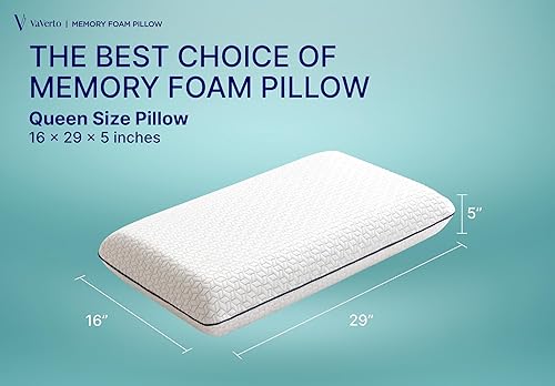 Miniatura 7 de Vaverto Queen - Juego de 2 almohadas de espuma viscoelástica con infusión de gel refrescante para aliviar el dolor de cuello y hombros, diseño de