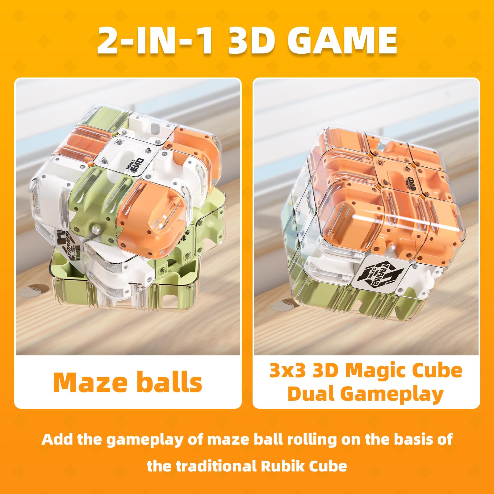 Ball Maze Puzzle Cube, Challenge 3x3 Maze Puzzle, Education Sensory Toys Adult Anti-Stress Toy High - Difficulty Brain Game - Image 2
