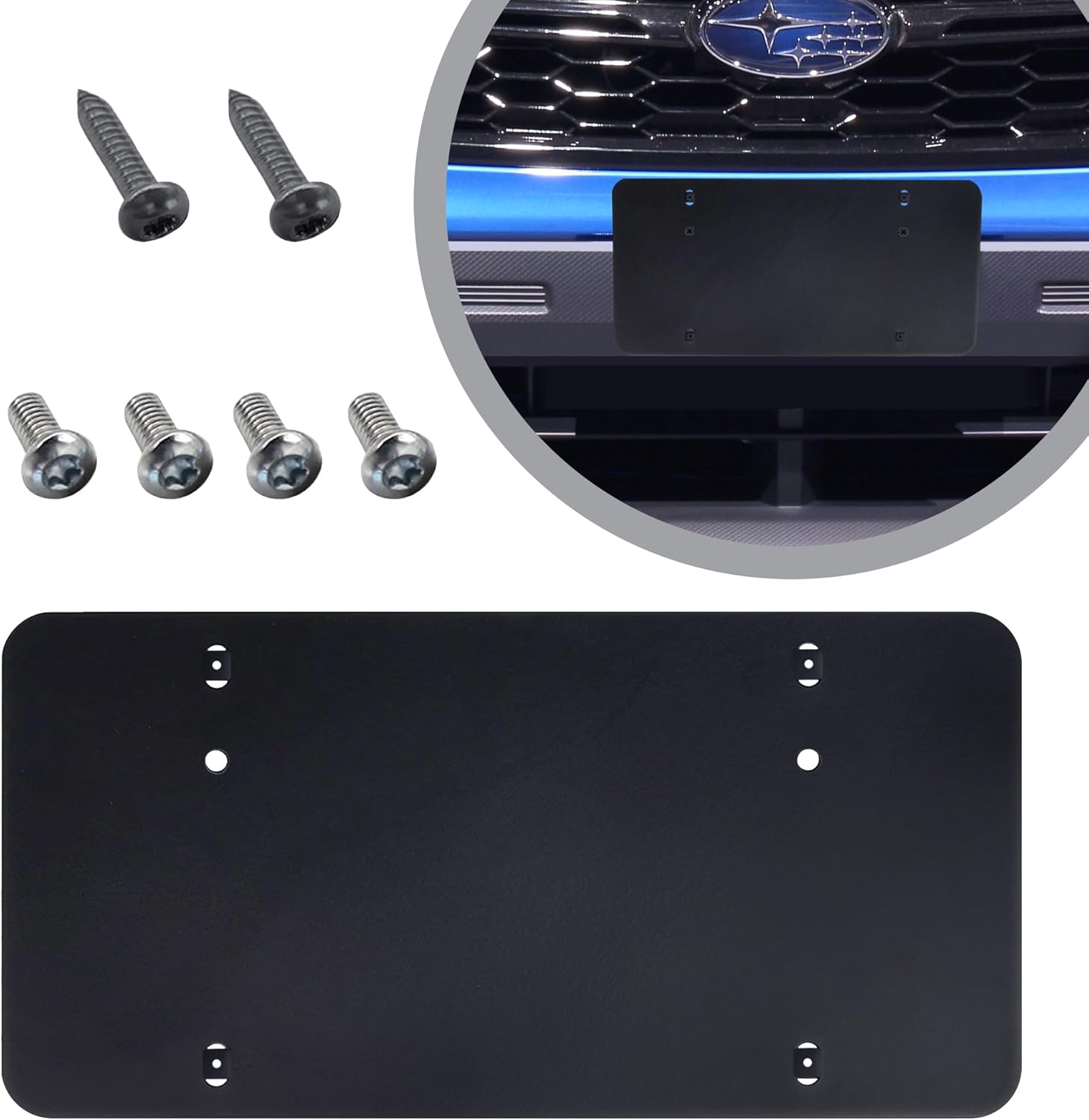 License Plate Bracket for Subaru WRX & WRX STI 2008-2025 | Plate Holder Set w 6 Unique Screw Bolts, License Tag Mounting Kit | Quality Plate Holders | Premium Car & Truck Accessories