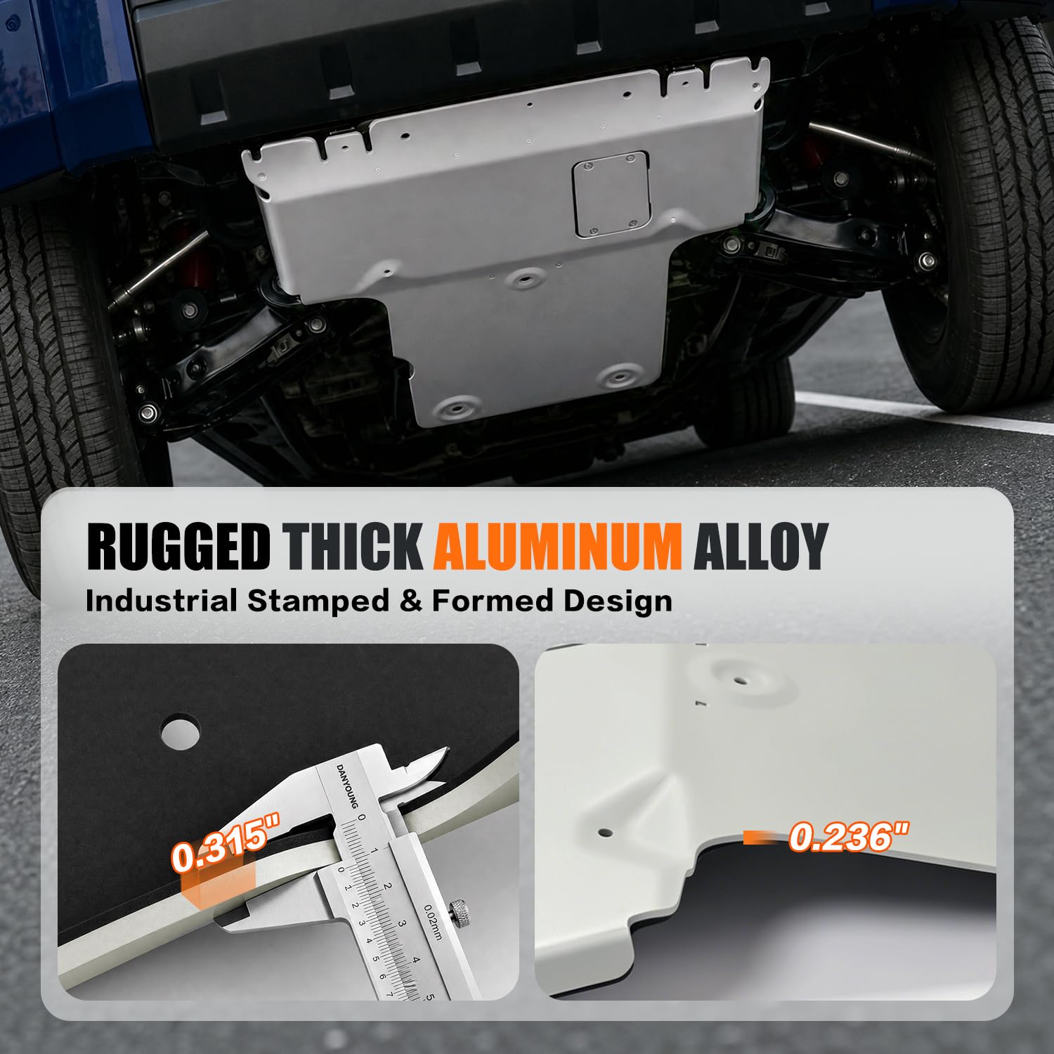 Dermon Placa deslizante delantera para Toyota Tundra TRD PRO 2020-2022 Toyota Sequoia 2014-2021 Repuesto para PTR60-34190 PT938-34140 Protector de motor bajo placa de protección de aluminio