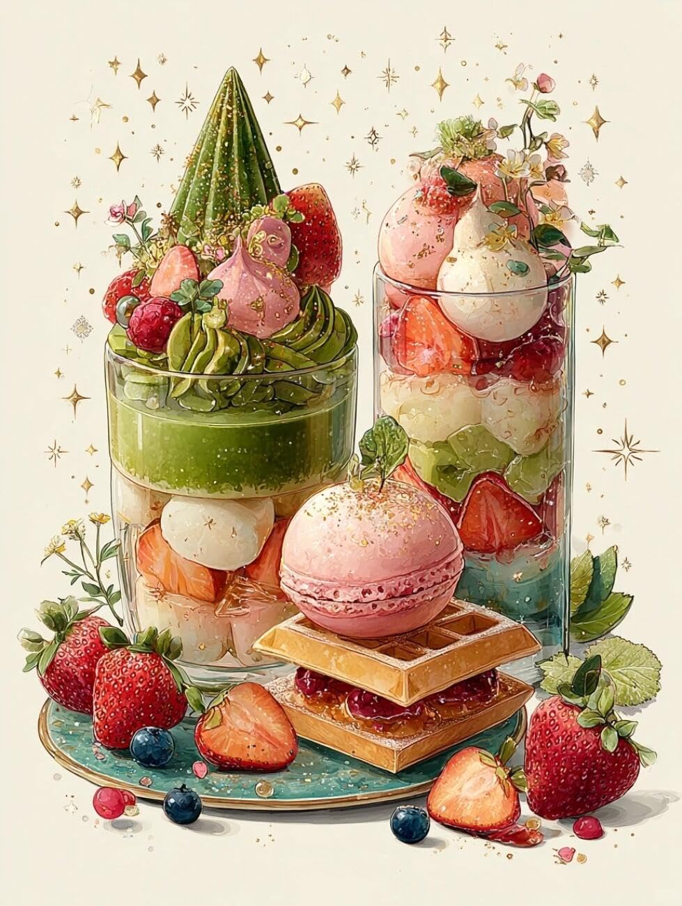 Rqwybcaxn Seed Bead Embroidery Kits Colorful Cakes 40x50cm