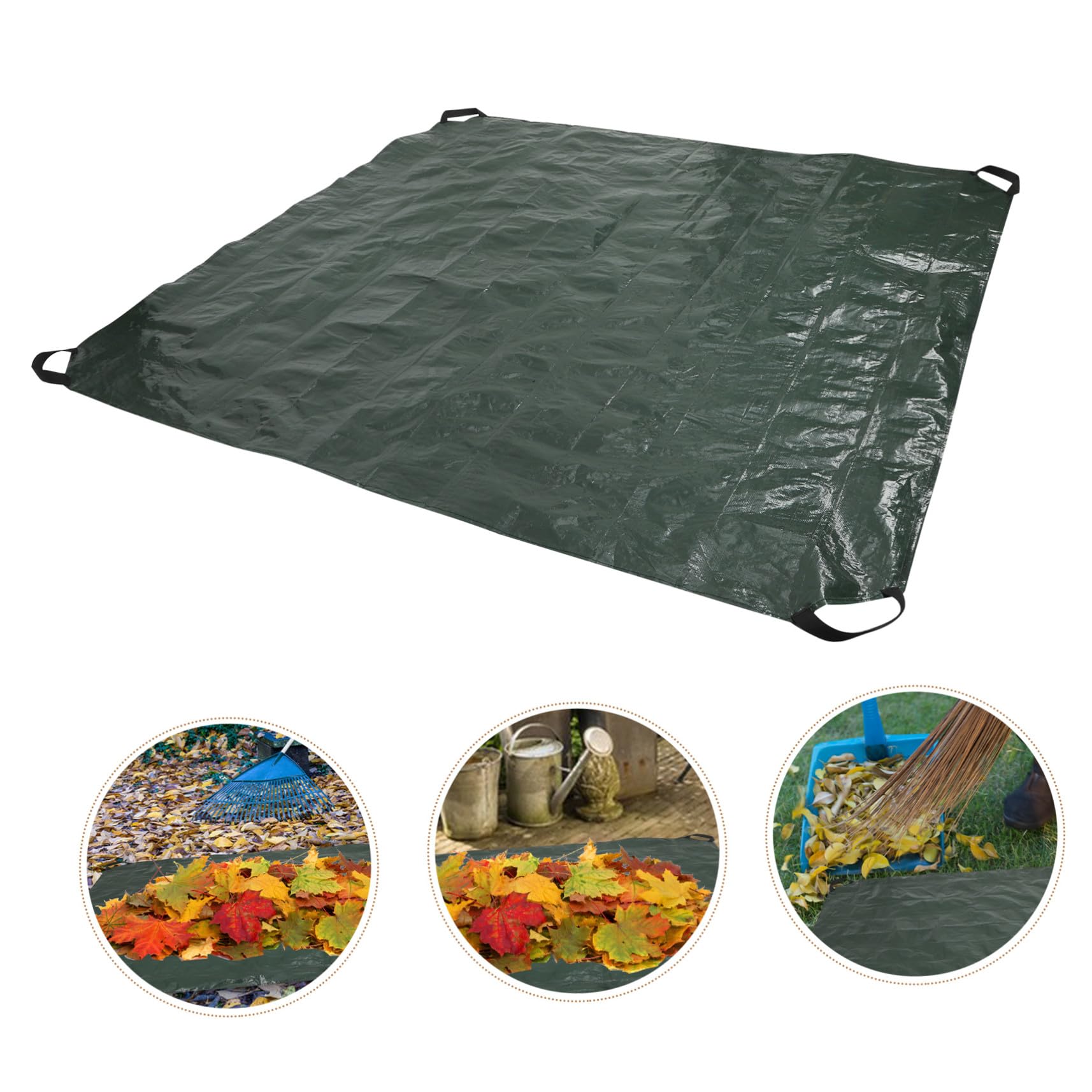 Paquet Grand Format de Ramassage de Feuilles avec Poignées Pliable Pe Vert | Feuilles et Déchets de Jardin, Transport Facile, Usage Cour, Terrasse, Réutilisable, Capacité Élevée