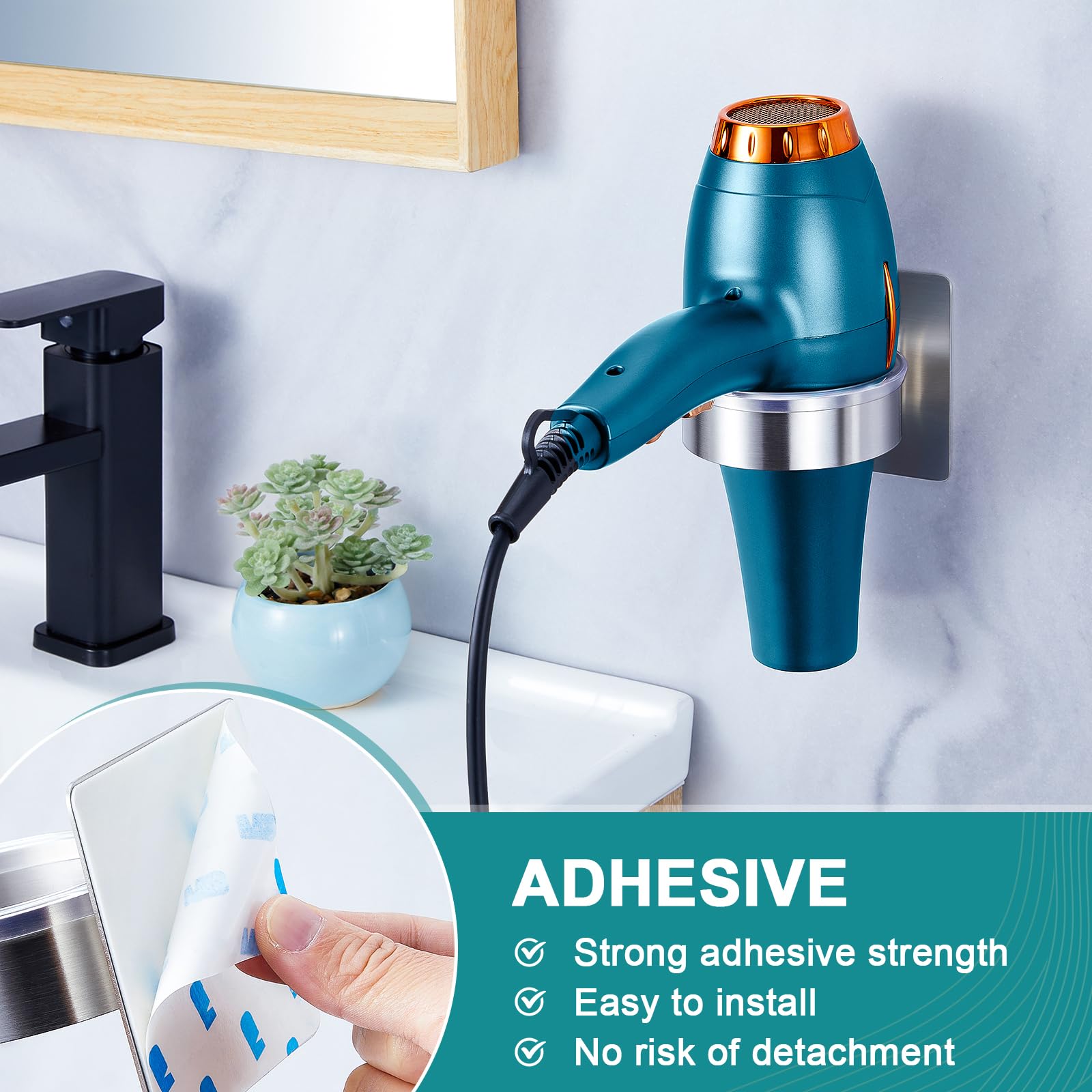 Soporte para secador de pelo, soporte para secador de baño