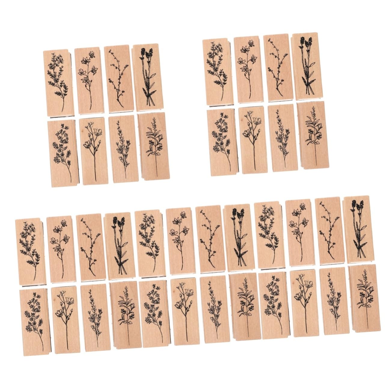 LALAFINA 40stücke Teiliges Aus Holzstempeln Für Dekorative Stempel Für Bastelarbeiten Kreative Journals Und Scrapbooking Langlebig Und Sicher Der Anwendung