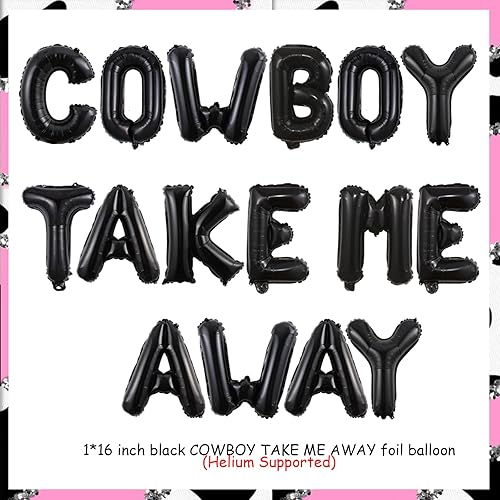 Miniatura 6 de Wonmelody Decoraciones de vaquero occidental para despedida de soltera de vaquero con texto en inglés "Take Me Away", pancarta de globo con la misma