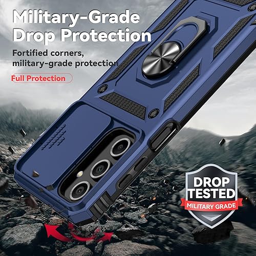 Miniatura 4 de Funda para Samsung Galaxy A16 5G con cubierta para lente de cámara, protector de pantalla HD, doble capa de grado militar, probada contra caídas,