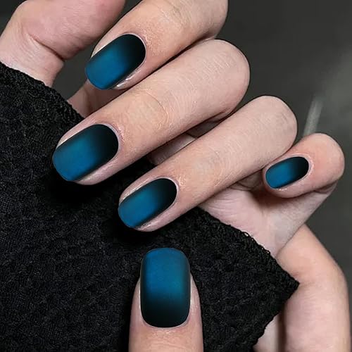 Short Square Press On Nails for Women Reusable Set with