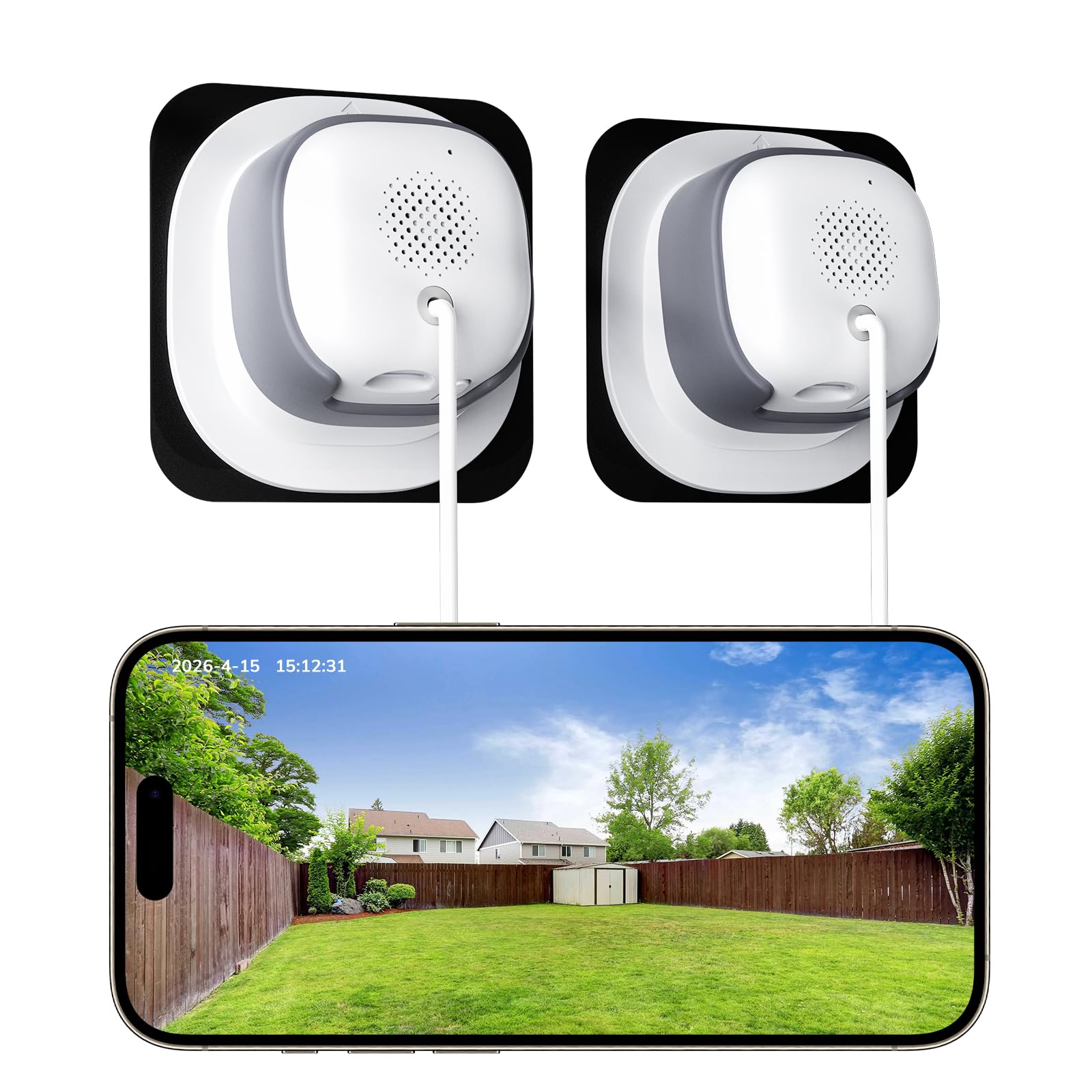 No Drill 2K Window Camera with Angled Mount, 5GHz&amp;2.4GHz WiFi Indoor Camera for Home Security for Outdoor Monitoring, Anti-Glare Color Night Vision, 24/7 Recording, Free Human/Car/Pet Detection, Alexa
