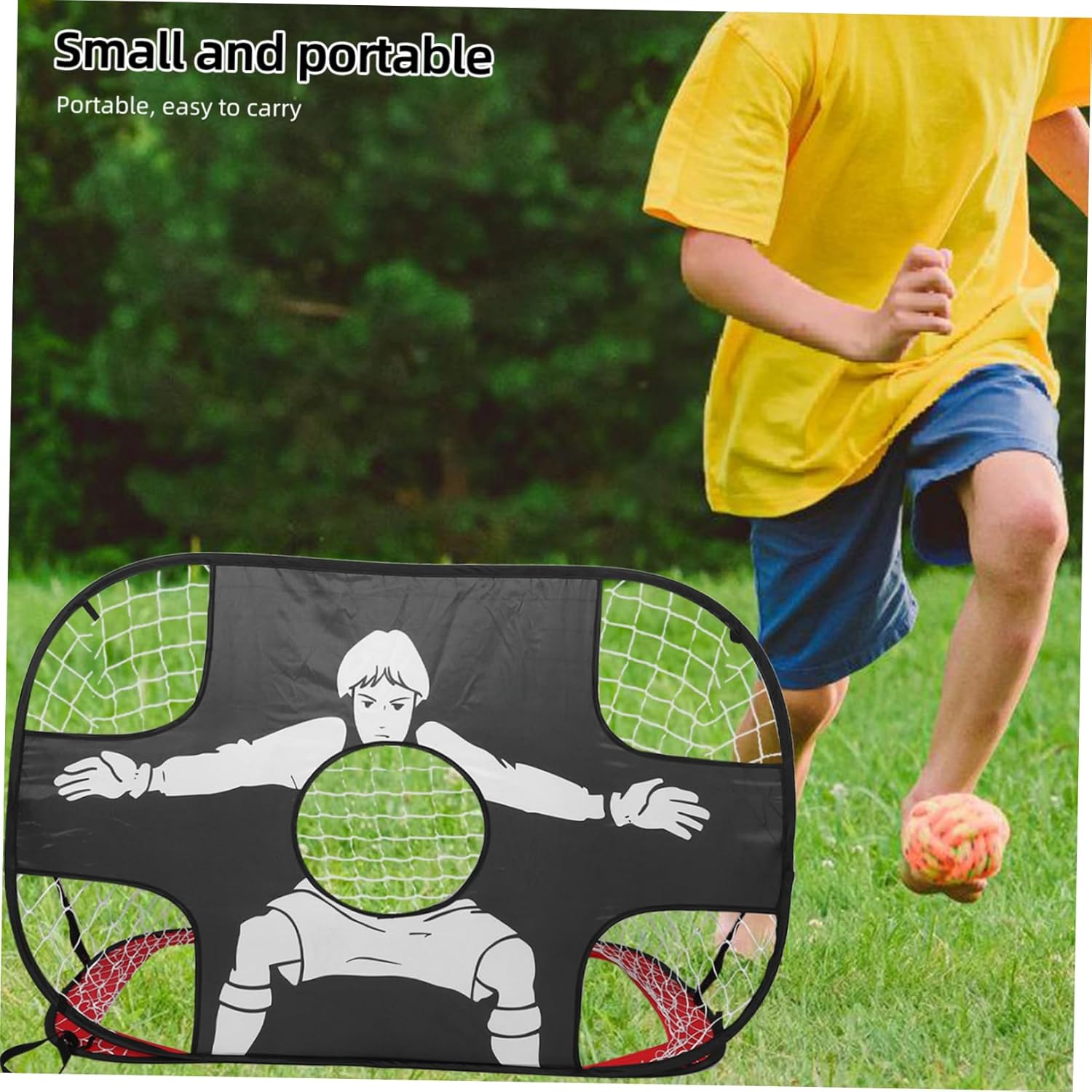 YARNOW Portable Soccer Goal Football Target Net Boys and Girls Training Tool Robust Mesh Grid Easy Fold Carry Outdoor Soccer Accessory Football Training Net Rebounder