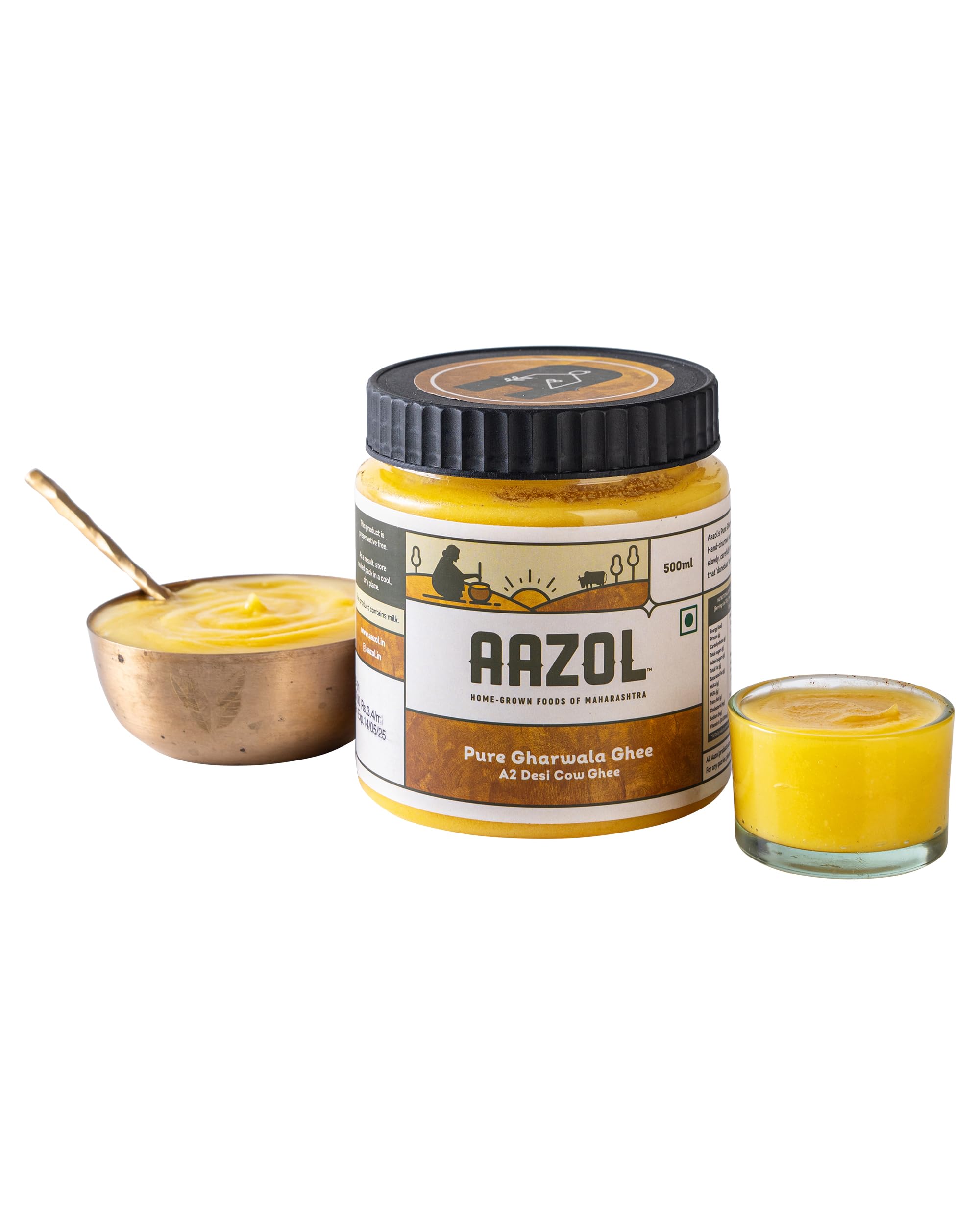 Aazol Pure Gharwala Ghee: A2 Desi Cow Ghee - 500ml | Danedaar Texture | Curd Churned using Bilona | Pure & Natural (B0D4DD5PYD) Amazon Price History, Amazon Price Tracker