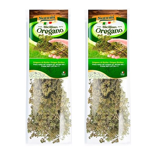 Sanniti Origano di Calabria Orégano seco italiano en el tallo, 1.41 oz (paquete de 2)
