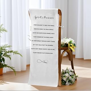 Wedding Reserved Seat Sign Seat Decoration,15x50Inches Linen Material Wedding Memorial Plaque with Love from Loved Ones in Heaven (SP)