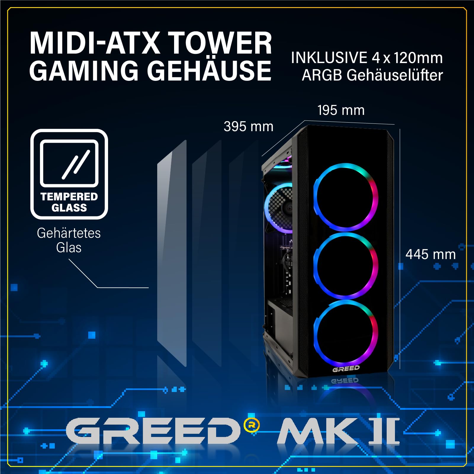 Greed® MK2 - High End Gaming PC - AMD Ryzen 7 5700X & Nvidia Geforce RTX 5060Ti (8GB) - Ultra Schneller RGB Computer + 4K Raytracing Rechner mit 4,60 GHZ - 32 GB DDR4 RAM - 1TB SSD - WLAN + W11 Pro