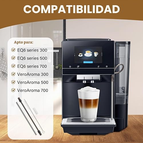 Juego de manguera de leche para cafeteras compatibles con Siemens EQ6 y Bosch VeroAroma, tubo de leche de acero inoxidable y cepillo de limpieza para cafeteras automáticas - 6