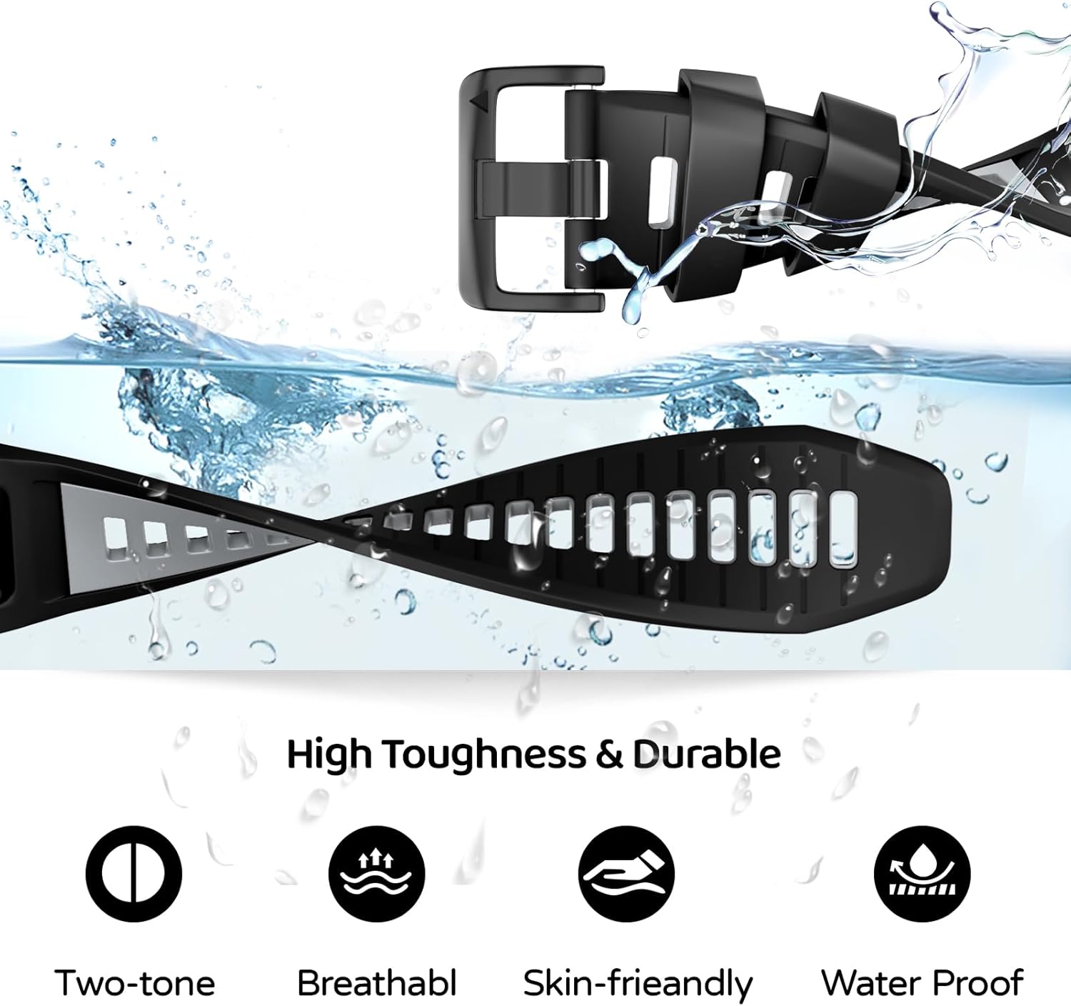 Watch Band for Garmin Fenix 8 47mm/Fenix 7/Fenix 6/Fenix 5/Epix Pro 47mm, 22mm Silicone QuickFit Replacement Bands - Image 3