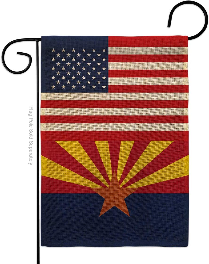 US Arizona Burlap Burlap Garden Flag Americana States USA American Territories Republic Small Decorative Gift Yard House Banner Double-Sided Made In 13 X 18.5
