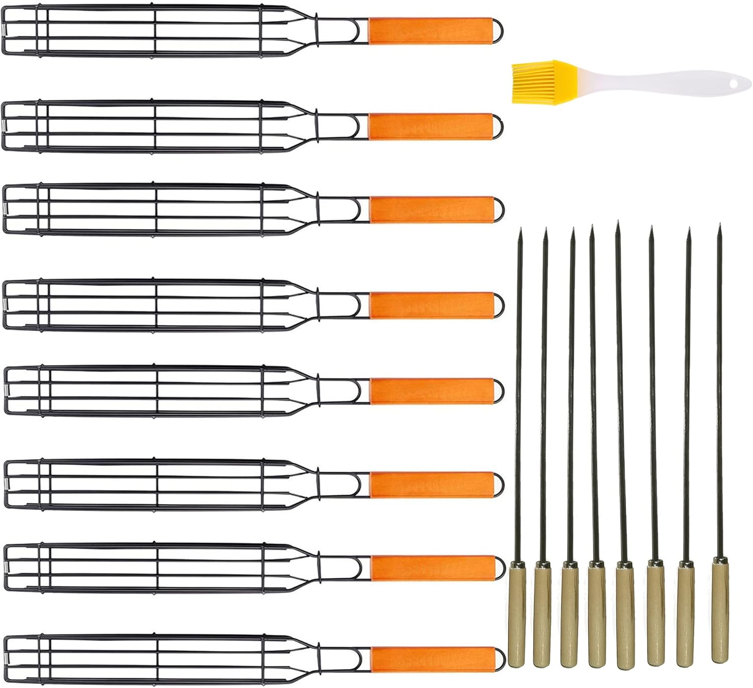 TQOUTDOOR Kabob Grilling Basket Grilling Skewers Nonstick