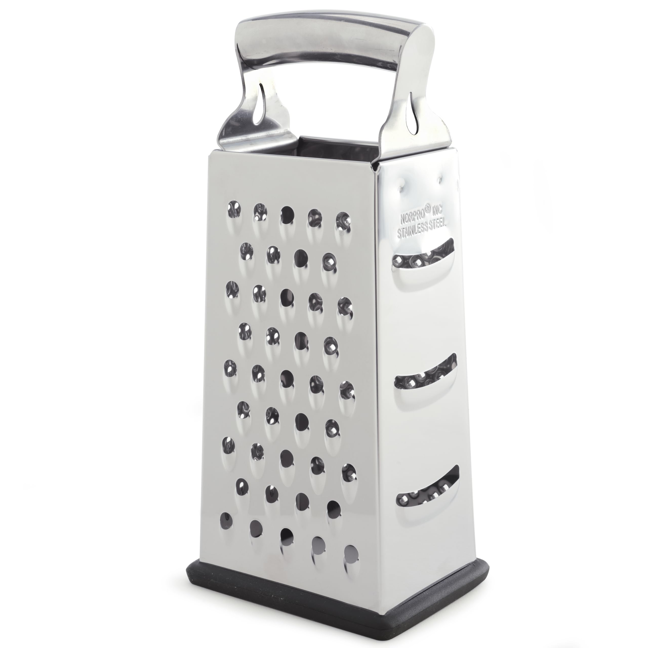 Norpro – Rallador con 4 caras, acero, color plateado, 9.5 x 4 x 3 inches