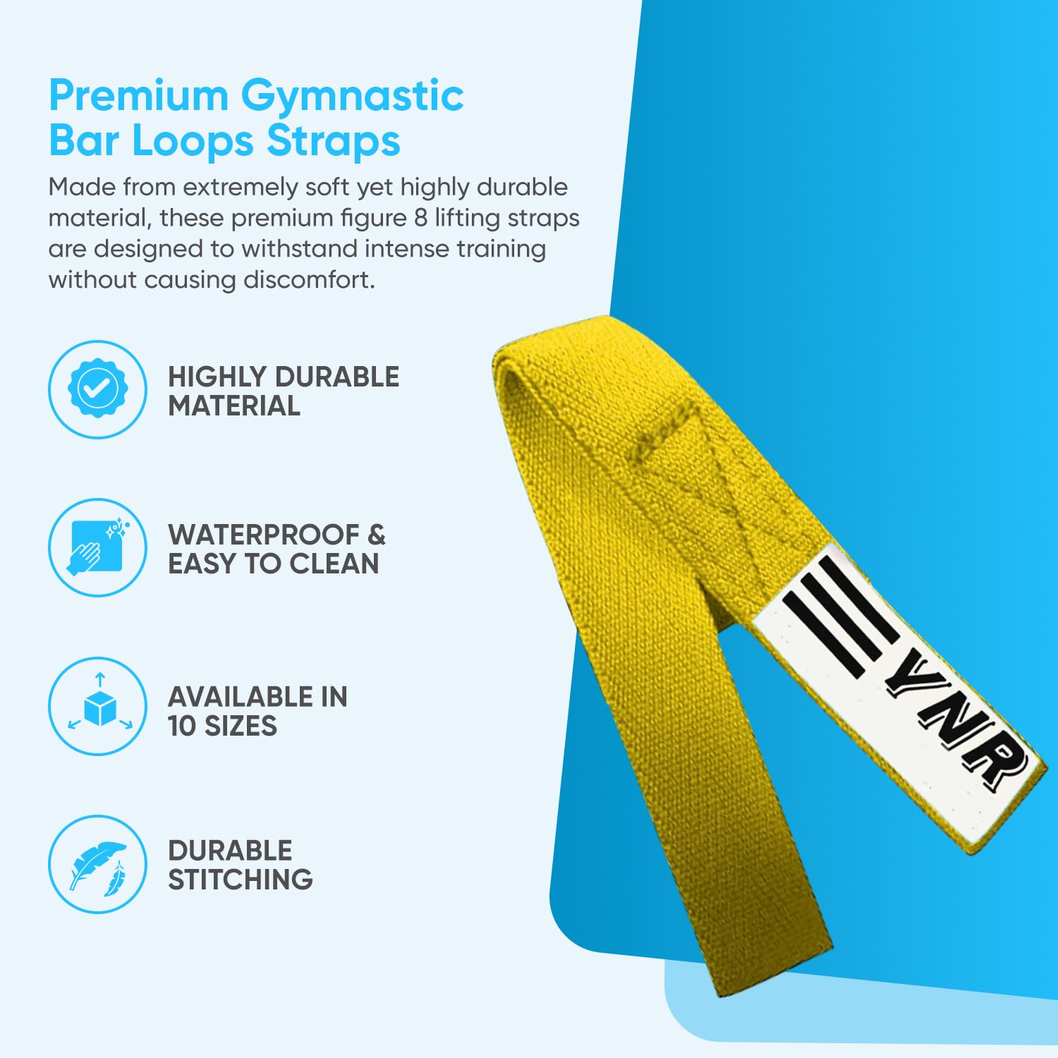 YNR Figure 8 Lifting Straps, Gymnastic Bar Loops, Palm Protection Guards, Deadlift & Weight Lifting Straps - Image 2