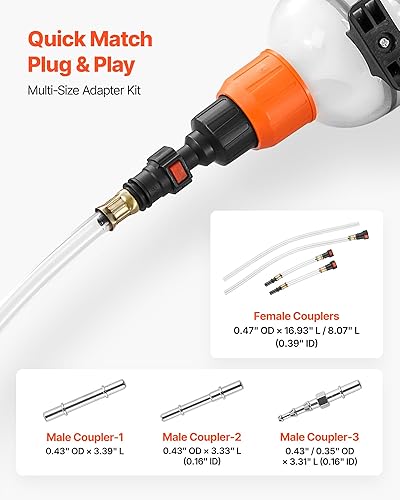Miniatura 4 de VEVOR Extractor de líquido de 1500 cc, extractor manual de bomba de fluido automotriz, jeringa de aceite con manguera larga y tubos de extensión,