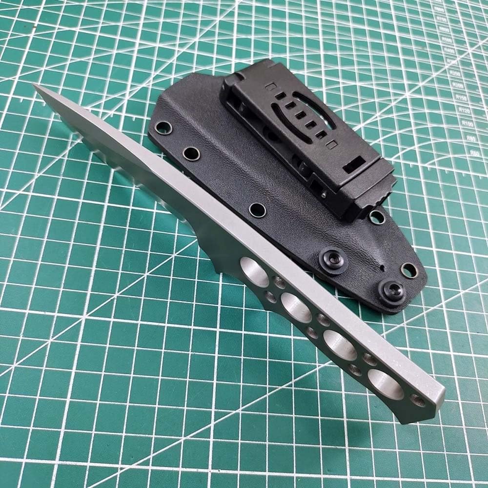 Festes Gegen Full Tang messer Edc Outdoor Jagdmesser Feststehende klinge tanto, gegen Einhandmesser, Gerade scharfe edelstahl messer DC53, survival neck knife, Gürtelmesser mit Kydex scheide, 21 cm