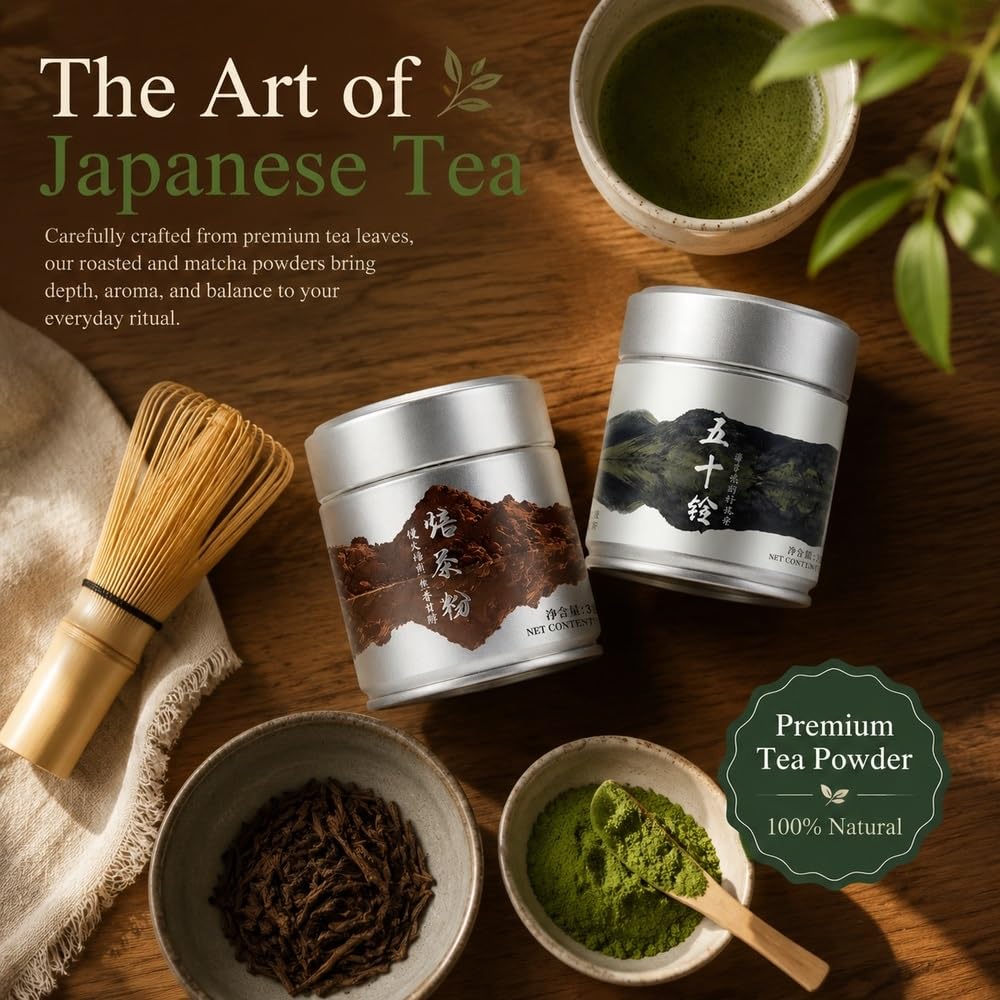 Ceremonialny proszek Isuzu Matcha i Hojicha, zero dodatków