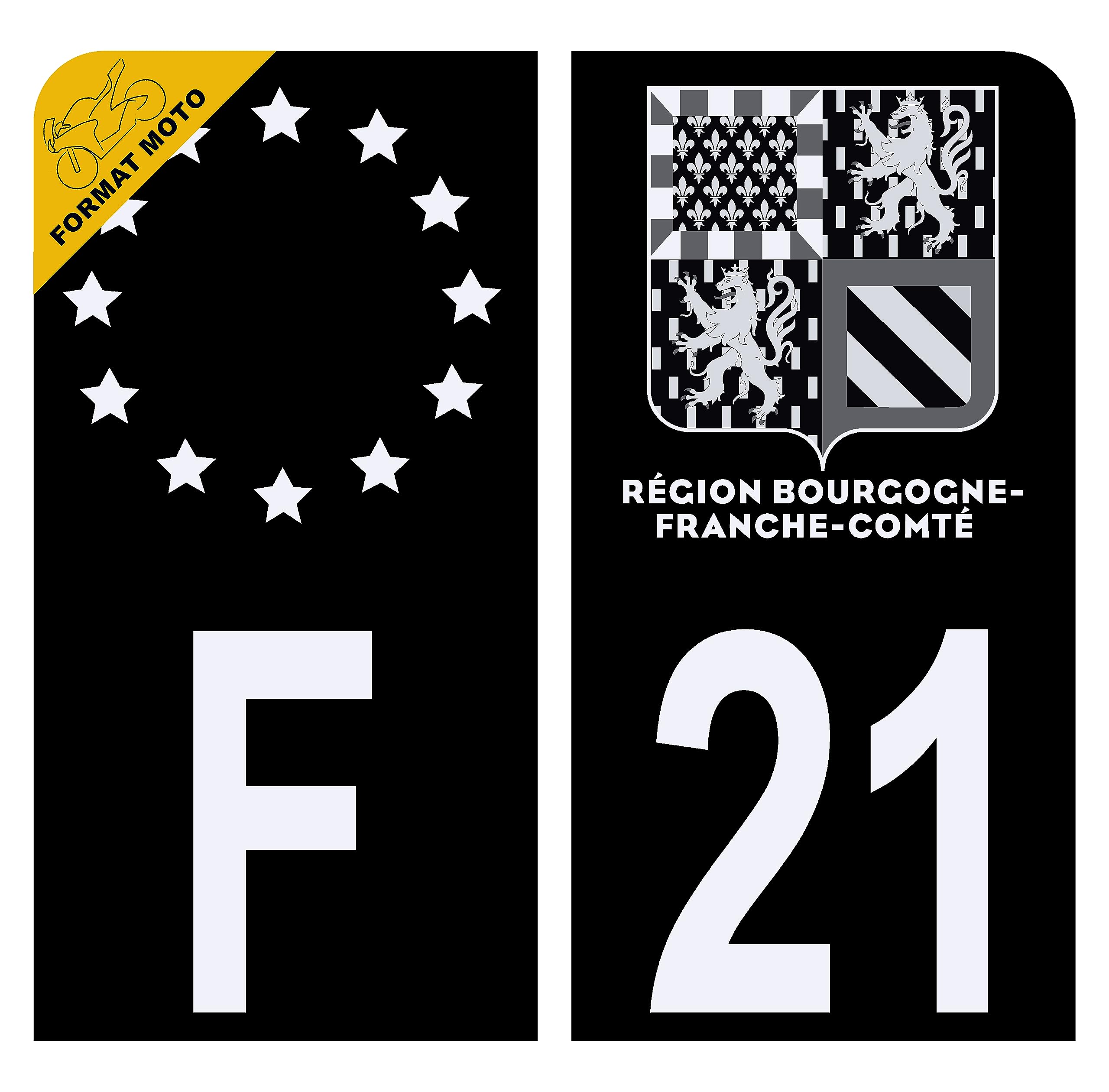 Autocollants Plaques Immatriculation Département 04 Alpes-de-Haute-Provence - Logo PACA Noir - Lot De 2 Stickers (45x100mm)
