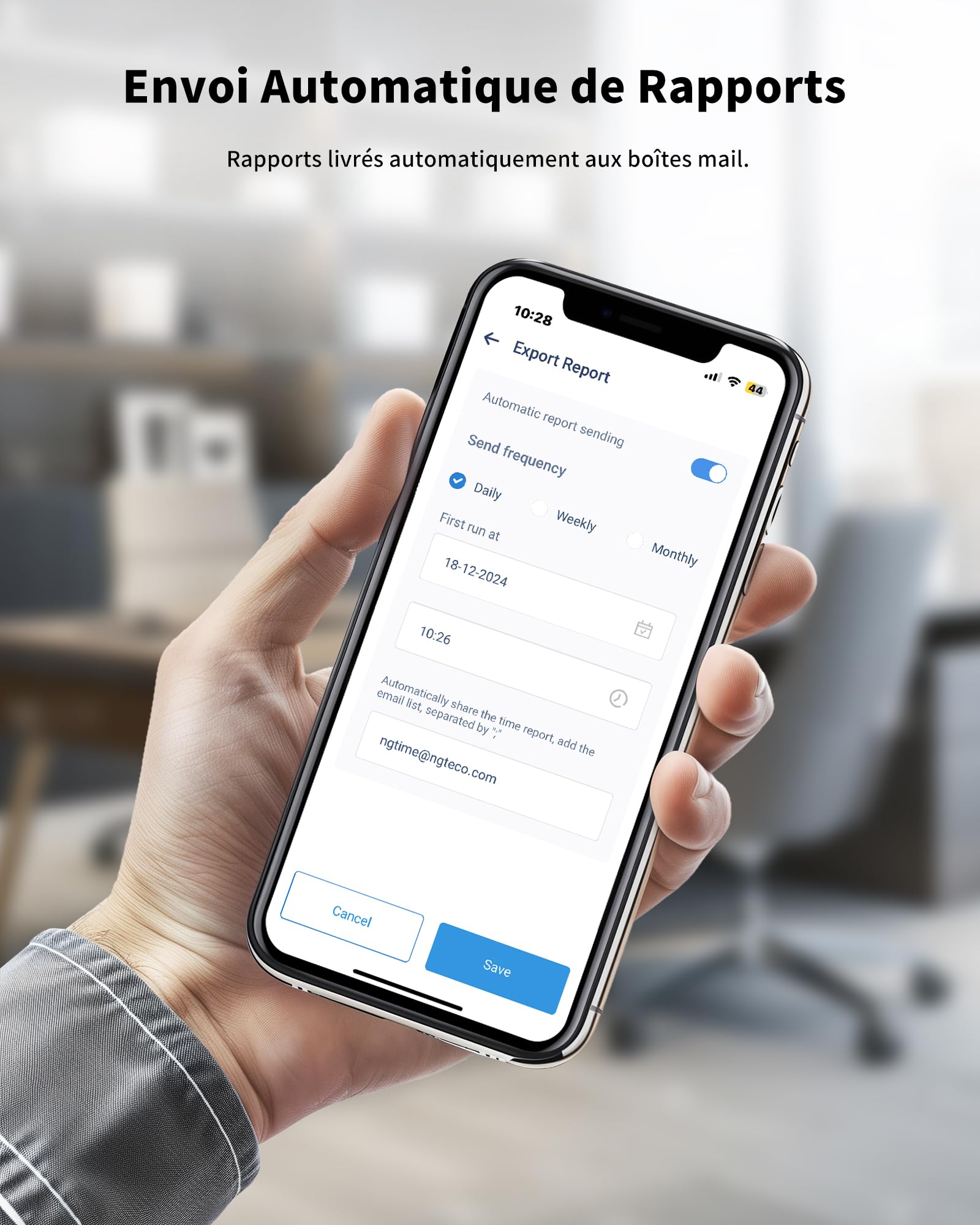 NGTeco Pointeuse Horaire Cloud - Pointeuse Biométrique WiFi 5GHz avec Application Mobile et Gestion Cloud, Contrôle à Distance (sans Abonnement Mensuel) pour PME