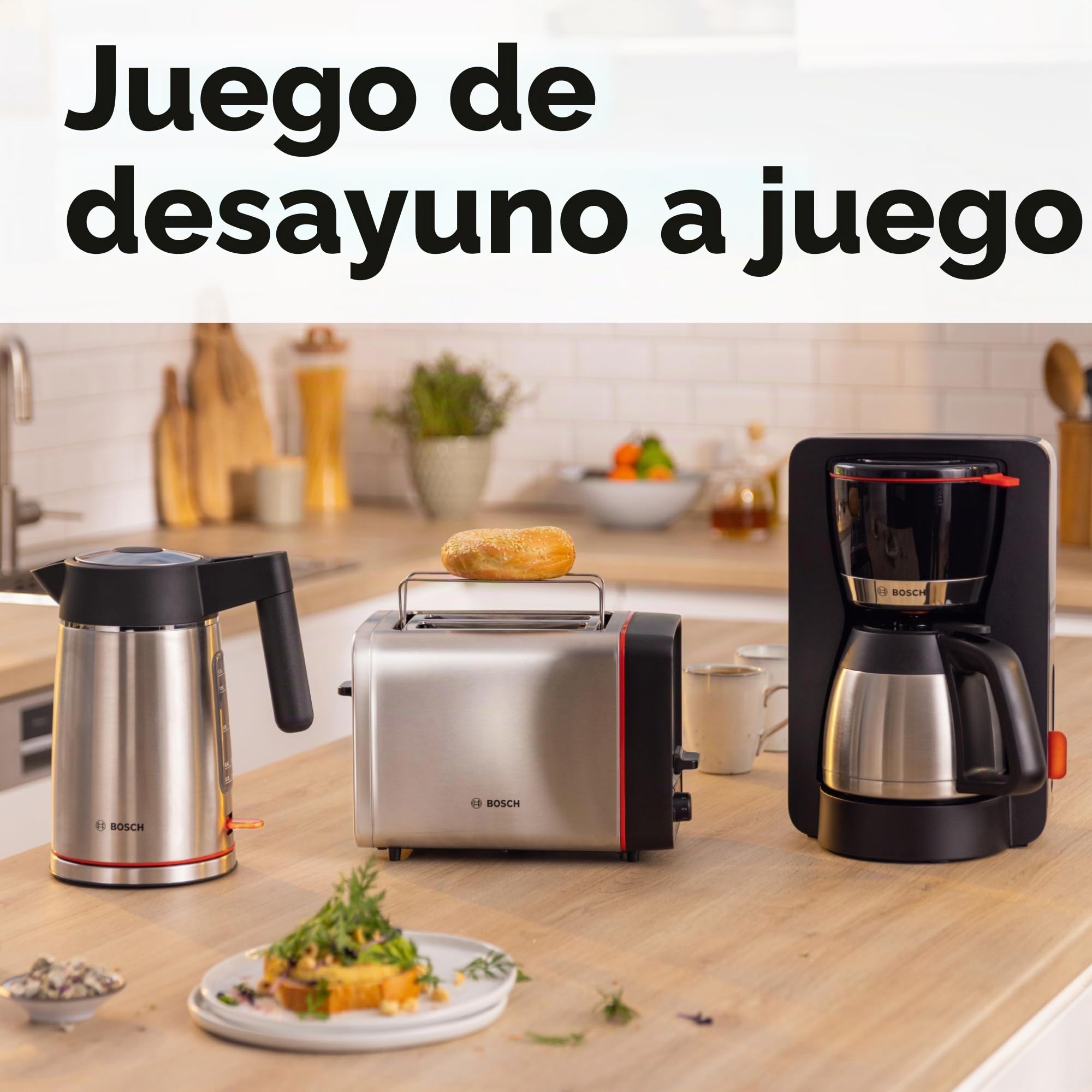 Bosch MyMoment TAT6M420 - Tostadora compacta con rejilla recalentadora plegable extraíble, con función de descongelación, apagado automático, función lift, centrado del pan, ideal para 2