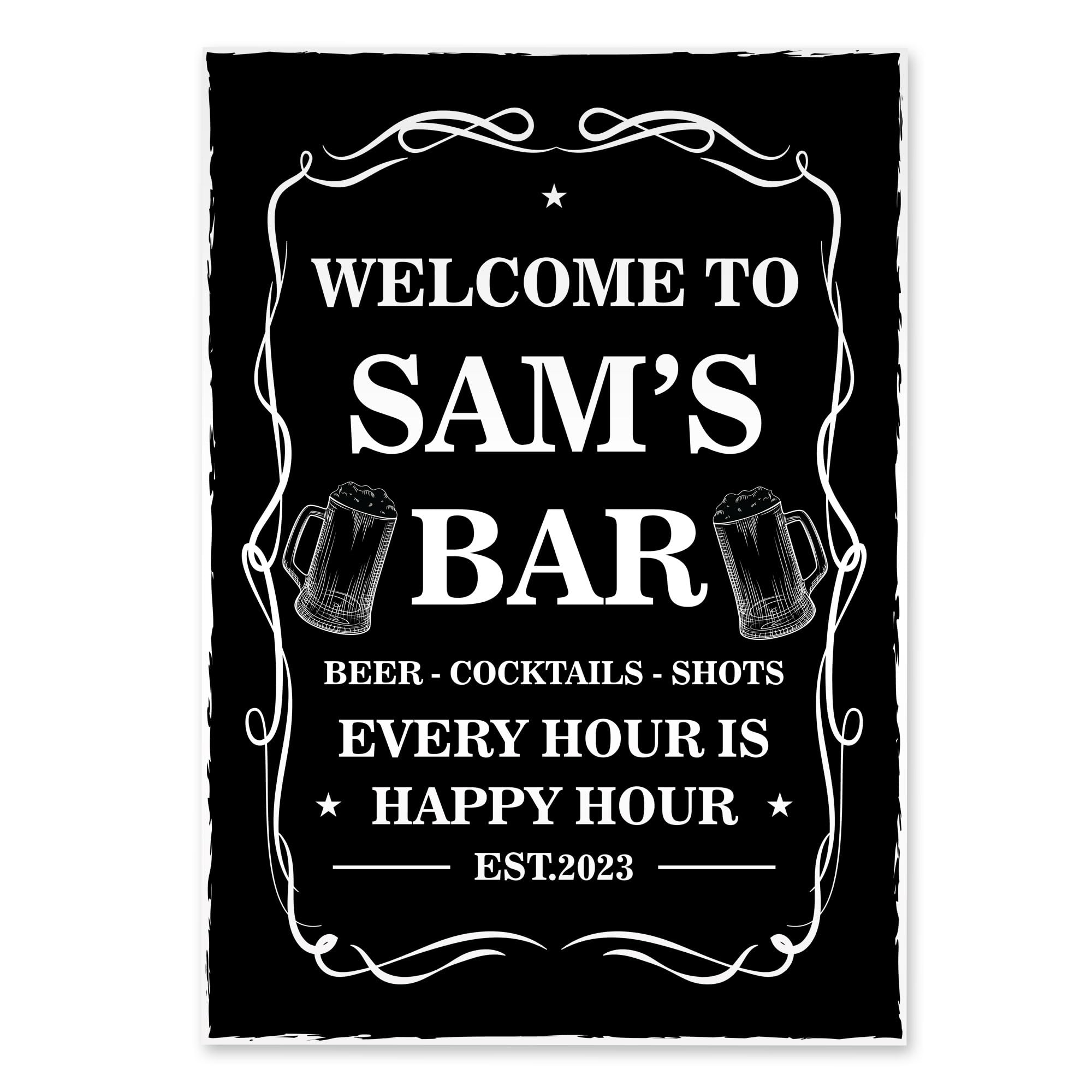 Red Ocean Home Bar Sign Personalised Shabby Chic Bar Sign For Man Cave Shed Pub Gift For Men Women Home Decor Garden Sign