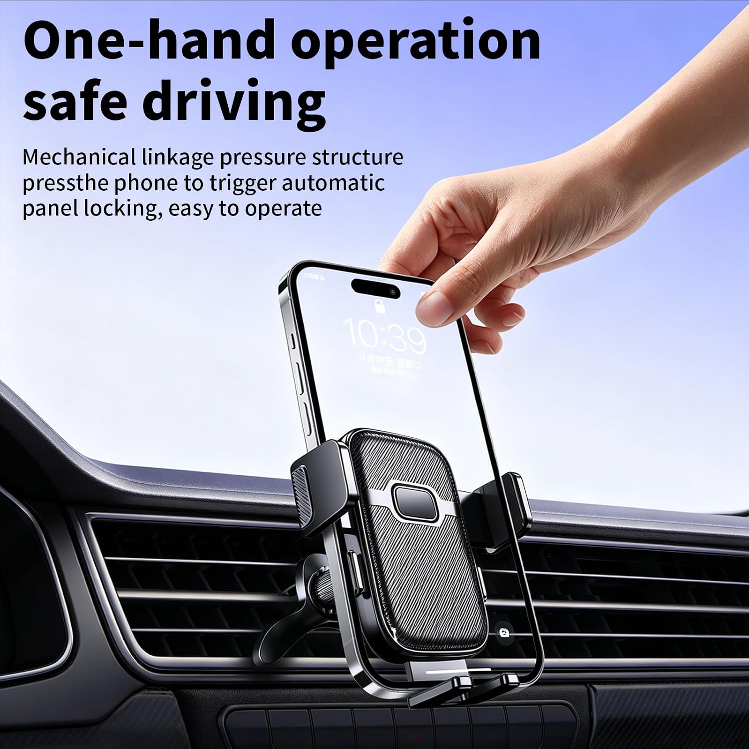 car air vent phone mount phone holders for your car with Metal Hook Clip image 4