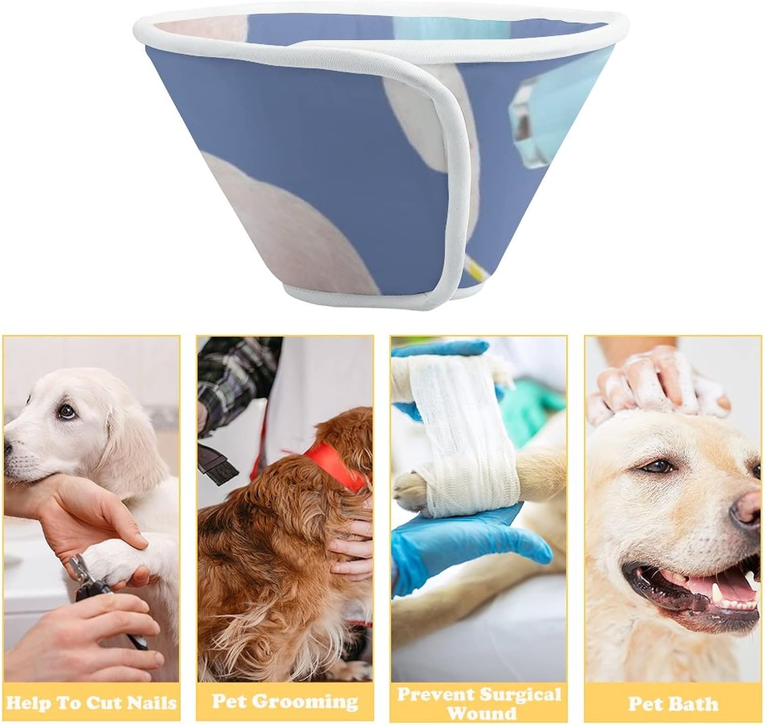 贅沢 Kane ふわふわした綿飴 飲み物柄 エリザベスカラー 首輪 ペット用 介護用品 猫用 犬用 柔らかい 軽量 傷舐め防止 術後 噛む防止 ペット介護用品 超小型犬 M Tanaka Sports Com