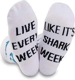 Shark Gifts Shark Stuff Diver Gifts Shark Lovers Gift Novelty Shark Socks Live Every Week Like It's Shark Week