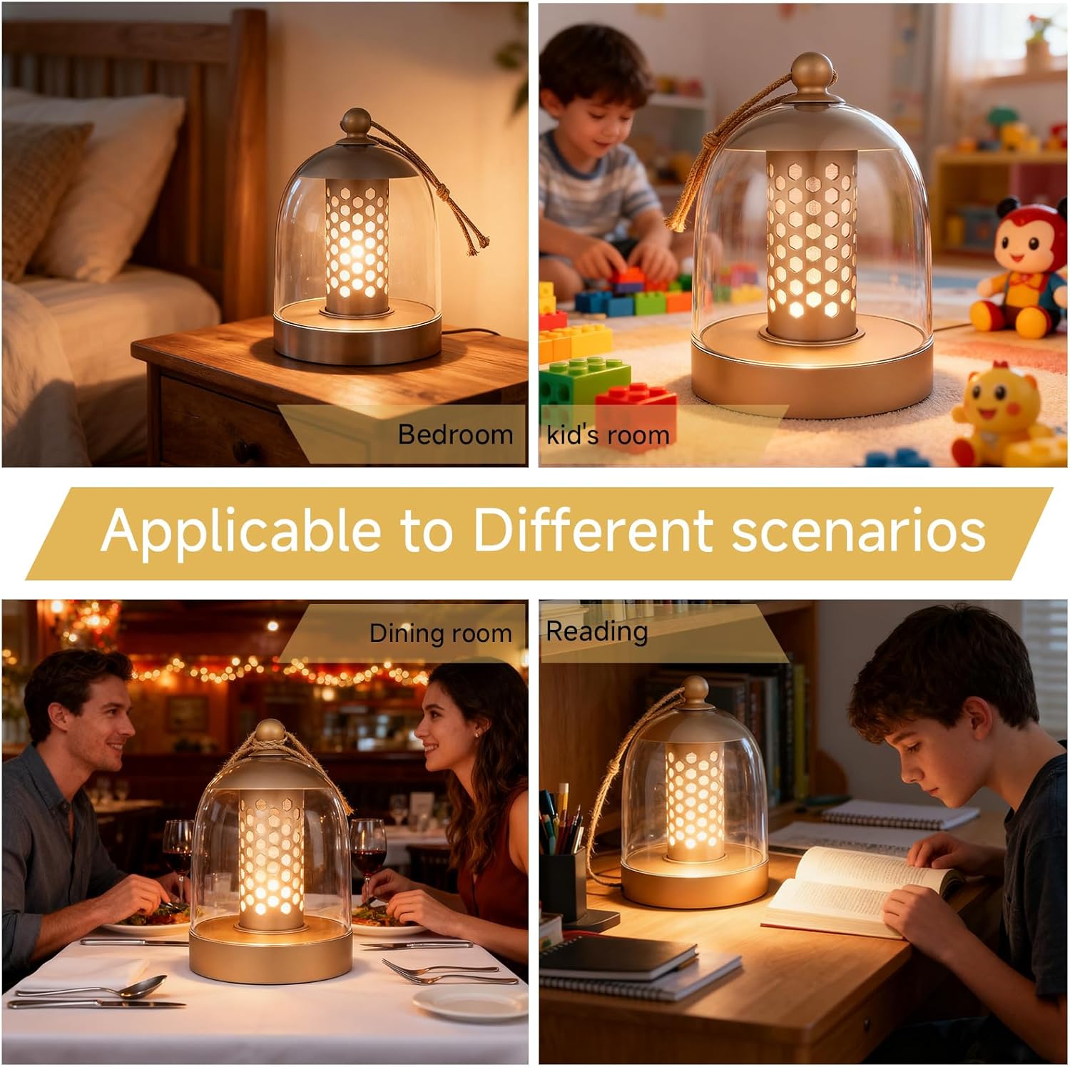 Touch Night Light with Dimmable & Adjustable Color Temperature, USB Rechargeable Portable Bedside Lamp for Bedroom Living Room Baby Nursery – 9 Hour Long Battery Life (Rosegold)