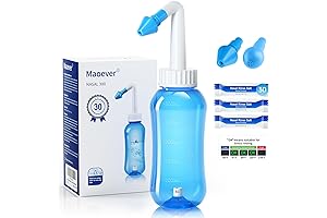 Nasal Irrigation Neti Pot Sinus Rinse Pressure Irrigation Nasal Wash with Thermometer & Salt Packets