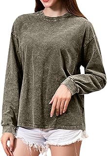 2025 - Camisetas vintage de manga larga de gran tamaño para diseños homosexuales, camisetas lavables, corte casual, elegante camiseta simple con cuello redondo para mujer