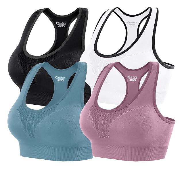 Heathyoga High Impact Sports Bras for Women High Support Padded Sports Bra Workout Bras for Women Racerback Bra