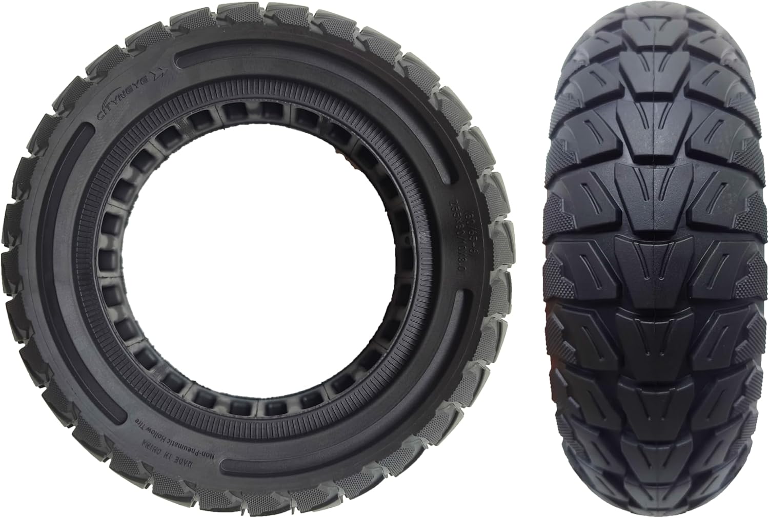 10x3 (80/65-6), 255x80, 10" Off-Road Honeycomb Tire, 10-inch Air Pocket Non-Pneumatic Solid Tire w/Slot 43mm Replacement for Zero 10X / VSETT, Kaabo Electric Scooter Tyre Wheel Parts (1)