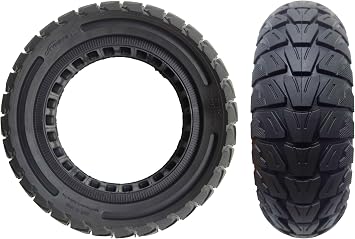 10x3 80/65-6, 255x80, 10" Off-Road Honeycomb Tire, 10-inch Air Pocket Non-Pneumatic Solid Tire w/Slot 43mm Replacement for Zero 10X / VSETT, Kaabo Electric Scooter Tyre Wheel Parts 1