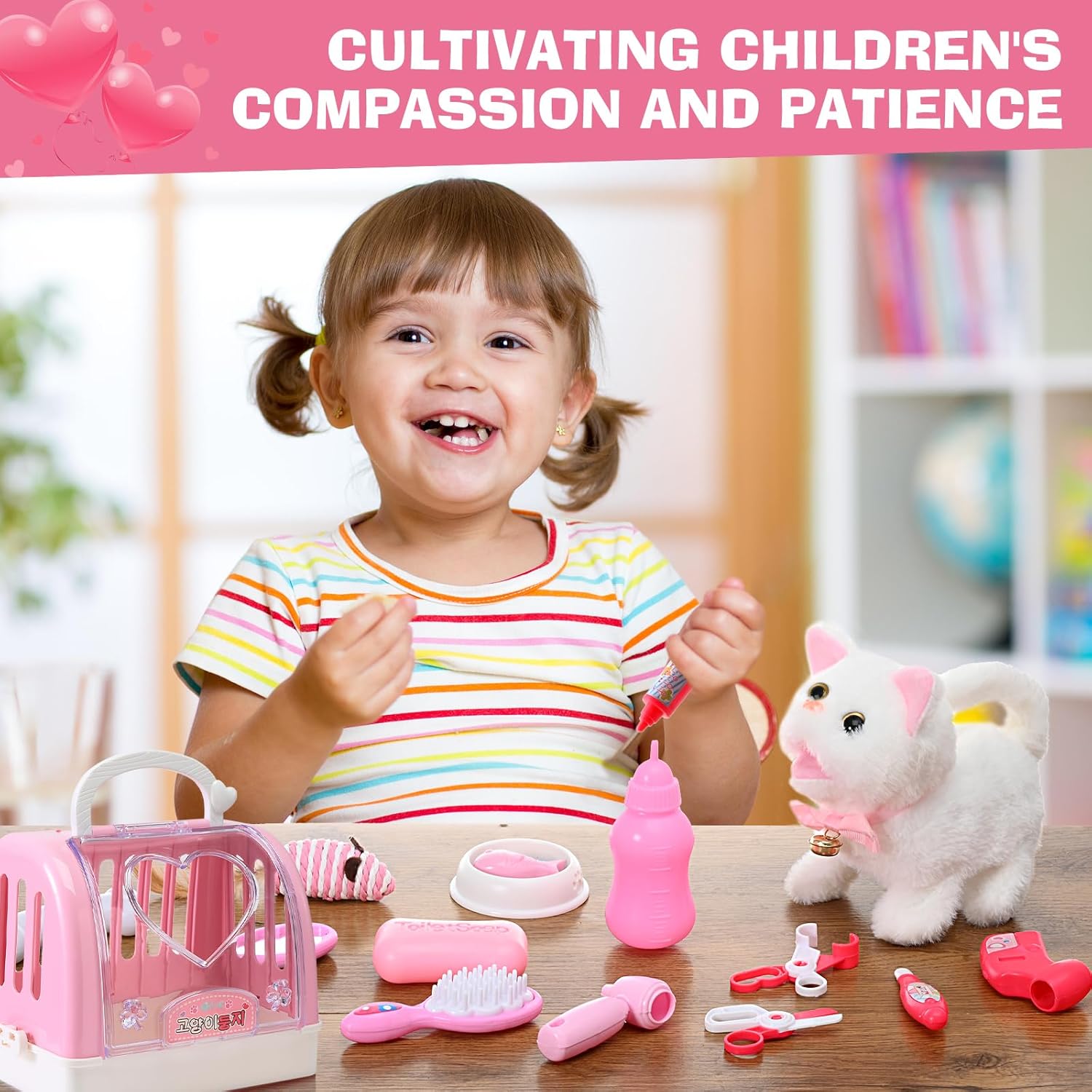 WorWoder 15PC Robot Plush Electronic Interactive Cats That Move and Meow Walking Wagging Lifelike Stuffed Kitten Toy pet for Girls Kid Parts (White) - Image 5