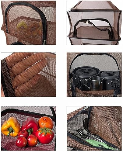 Miniatura 2 de Desy & Feeci Red seca para acampar, 4 capas, plegable, para colgar al aire libre, organizador de campamento, almacenamiento para secadora de malla