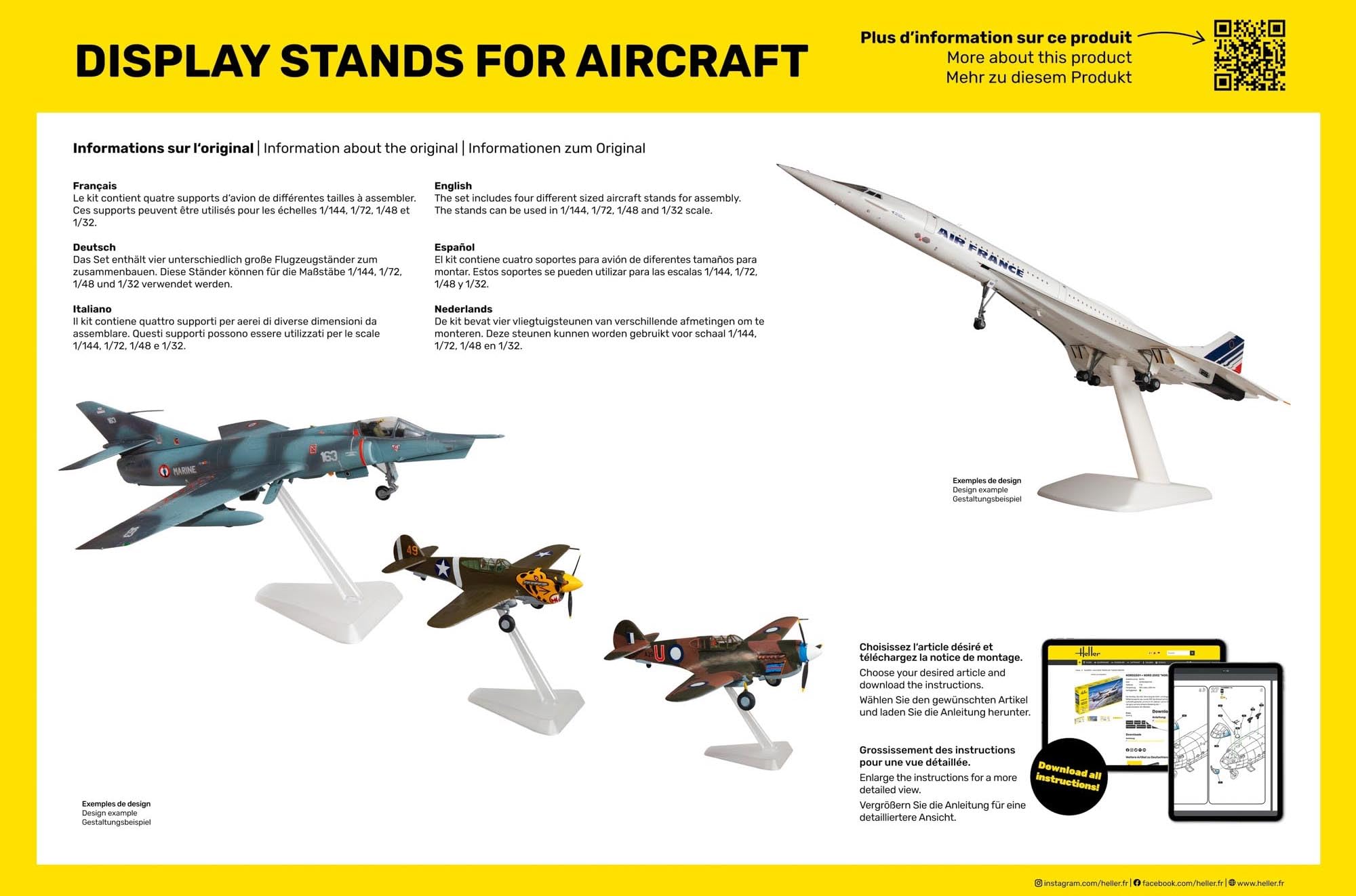 Heller Display Stands For Aircraft, Unpainted - Image 4